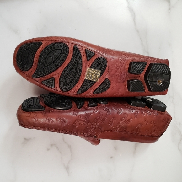 Robert Graham Battlestar Leather Driver Driving Loafers Cognac Brown Sz 10 - Picture 4 of 6